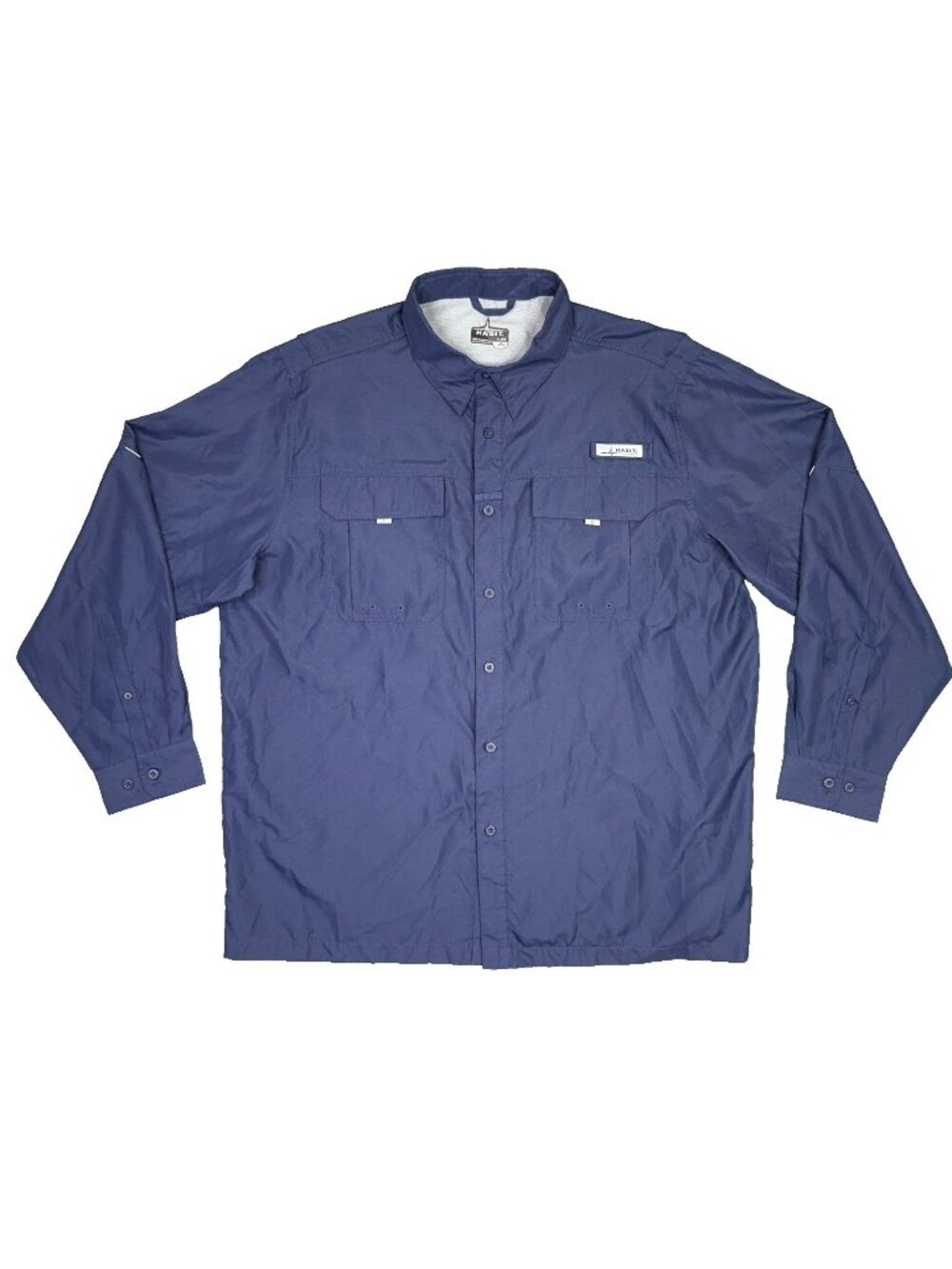 Habit Fishing Shirt Mens XL Long Sleeve Navy Blue UPF 40+ Ventilated Lightweight